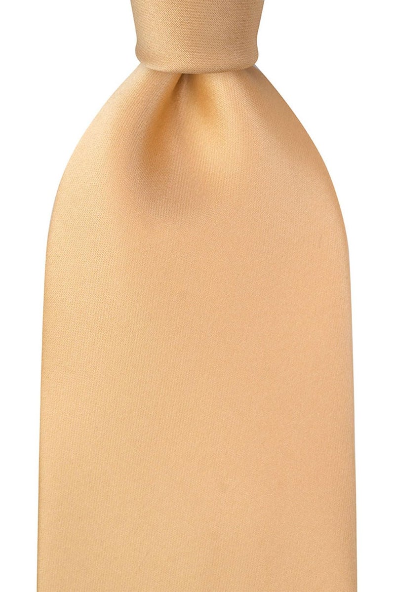 KissTies Mens Gold Tie Solid Desert Sand Color Necktie + Gift Box - Image 2